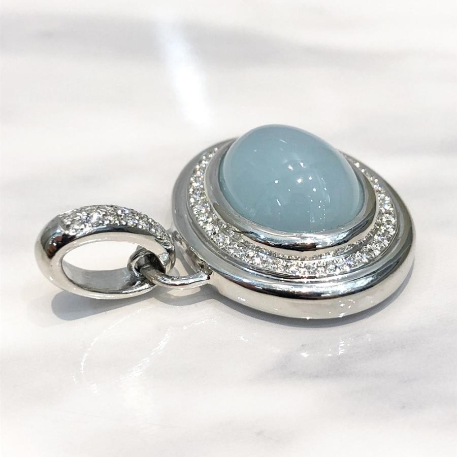 K18WG アクアマリン ダイヤ ペンダントトップ A 12.33ct D 0.29ct 重さ 