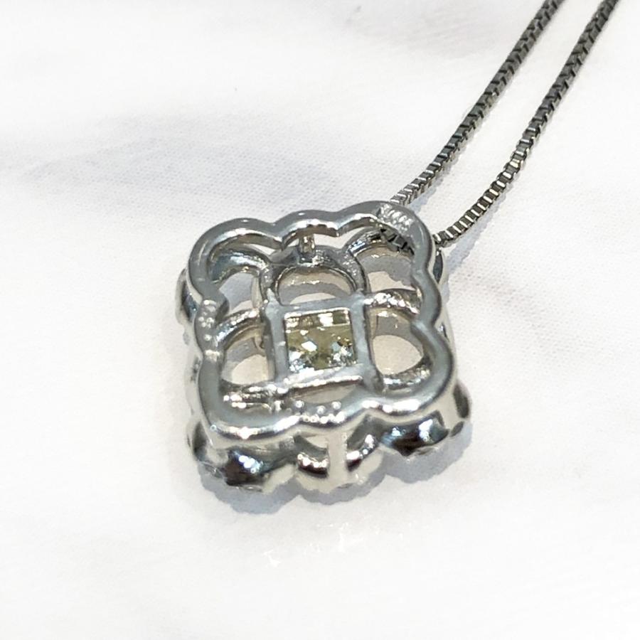 中古美品】Pt850 ダイヤ ネックレス D 0.328ct D 0.11ct 重さ：3.5g 