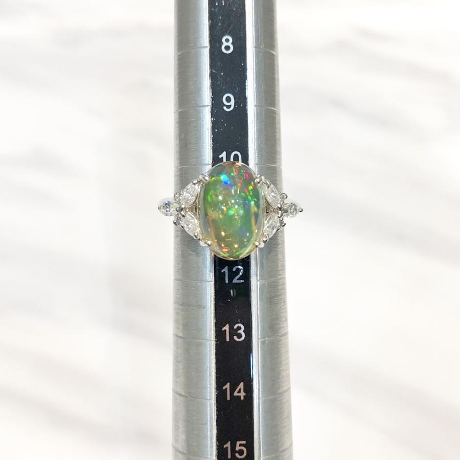 Pt900 オパール ダイヤ ファッションリング 11号 重さ：6.7g : すぎ 