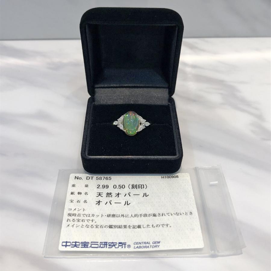 Pt900 オパール ダイヤ ファッションリング 11号 重さ：6.7g : すぎ 