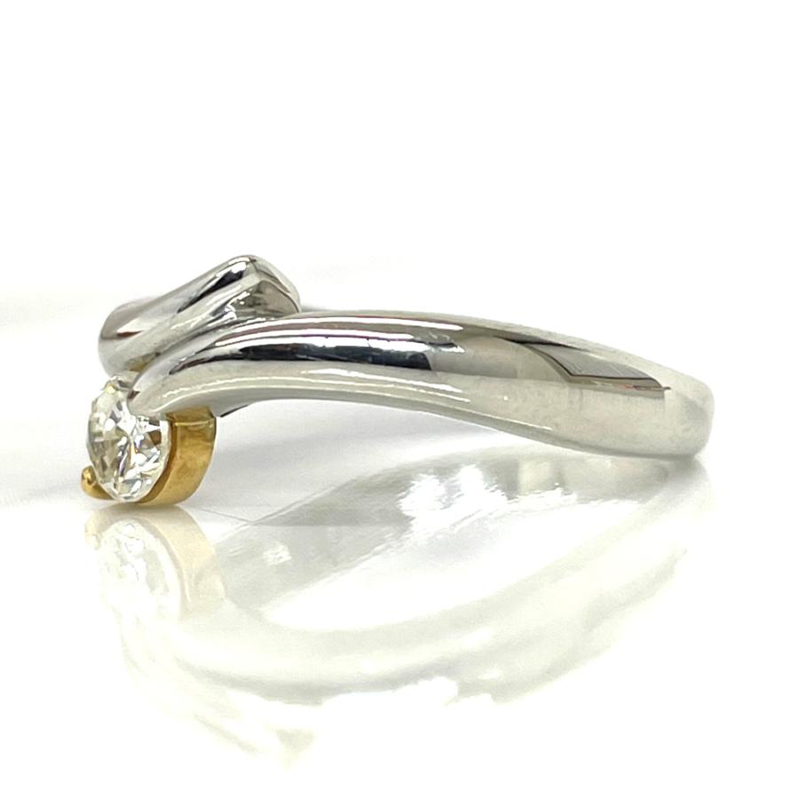 中古】K18/Pt900 ダイヤ ファッションリング 8.5号 D0.270ct 4.4g 