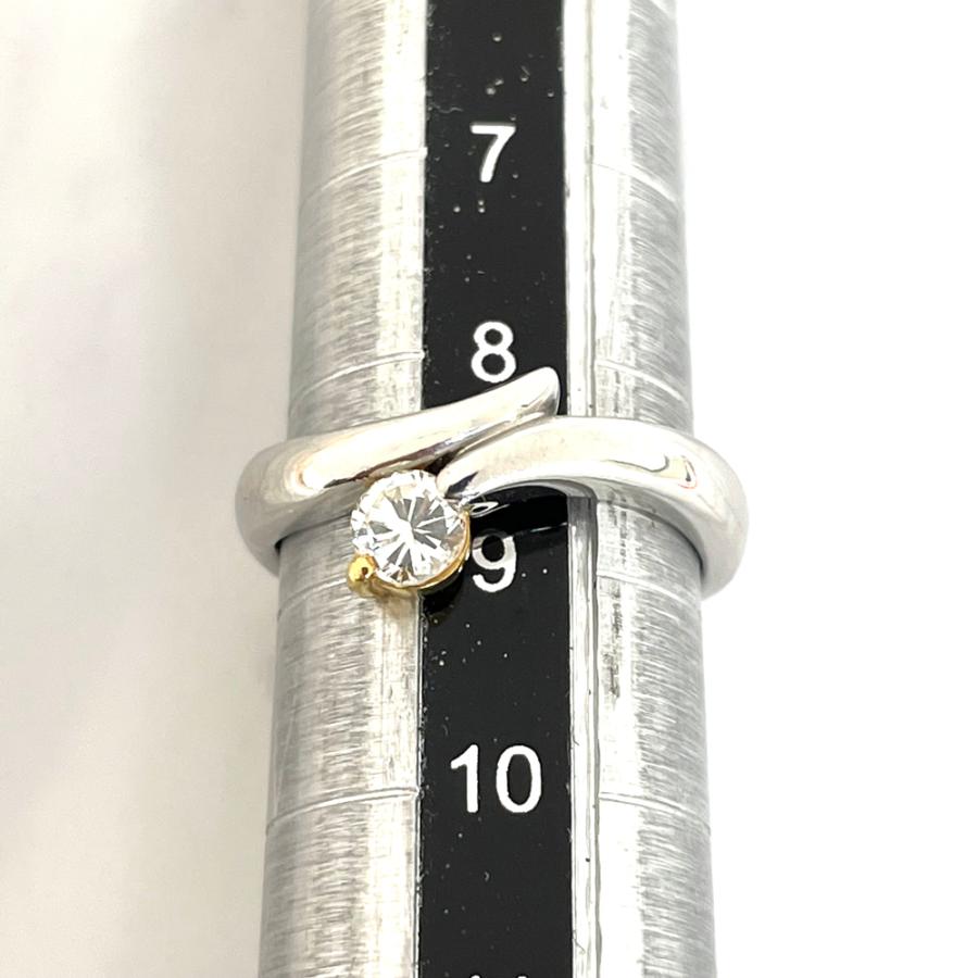 K18/Pt900 ダイヤ ファッションリング 8.5号 D0.270ct 4.4g レディース 