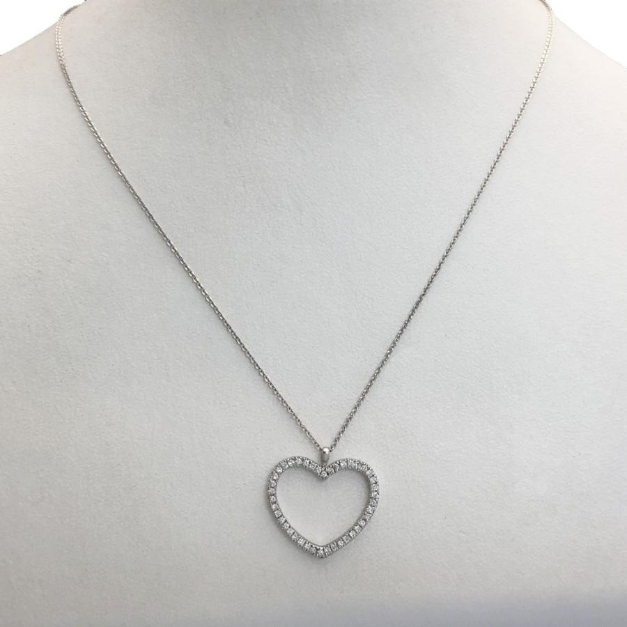 K18WG ダイヤ ネックレス ハート D 0.50ct 3.3g レディース : すぎ質店  