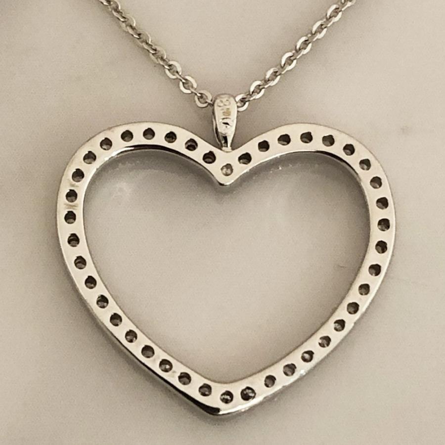 K18WG ダイヤ ネックレス ハート D 0.50ct 3.3g レディース : すぎ質店  