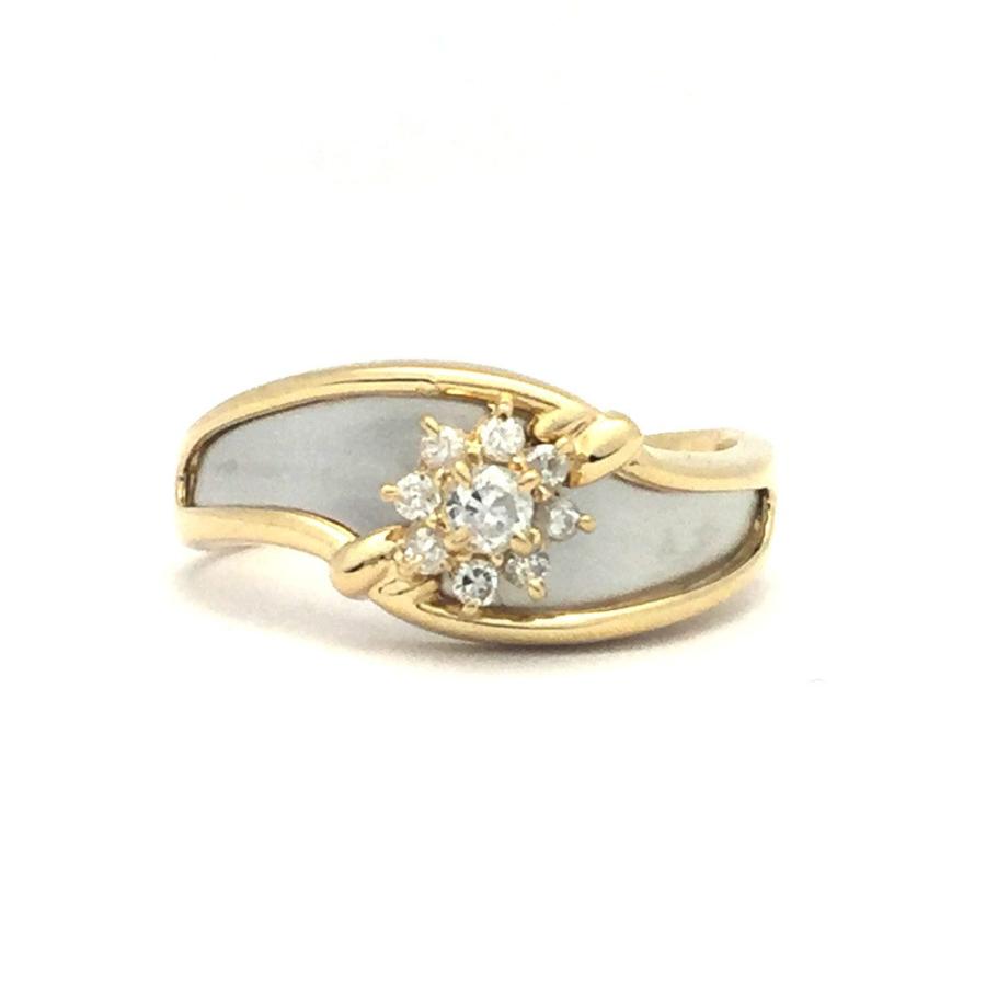 K18/Pt900 ダイヤ ファッションリング 11.5号 D0.14ct 3.8g : a272 