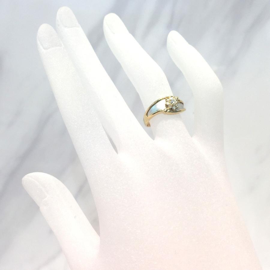 K18/Pt900 ダイヤ ファッションリング 11.5号 D0.14ct 3.8g :A272:すぎ質店
