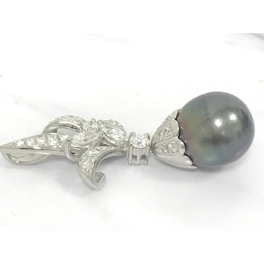 中古美品】 QUEEN JEWELRY クイーンジュエリー 大粒 ブラックパール 黒 