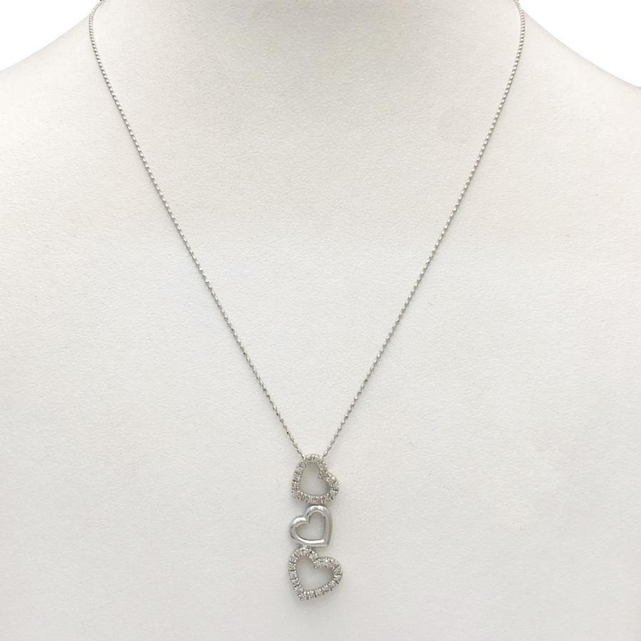 K18WG ダイヤ ネックレス ハート D 0.21ct 重さ：3.9g : すぎ質店 
