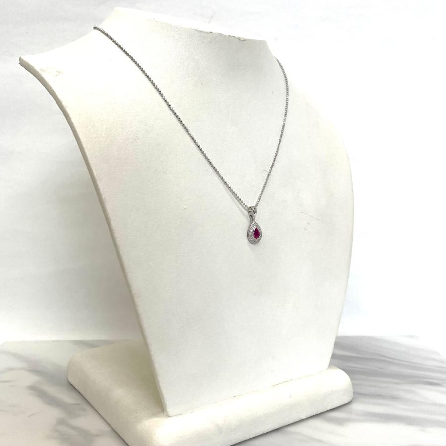 K18WG ルビー ダイヤ ネックレス R 0.50ct D 0.15ct : すぎ質店 - 通販 