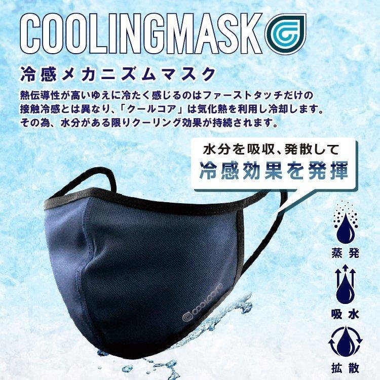 スポーツ用マスク 夏用 紺 クールコア 冷感マスク クールマスク M L