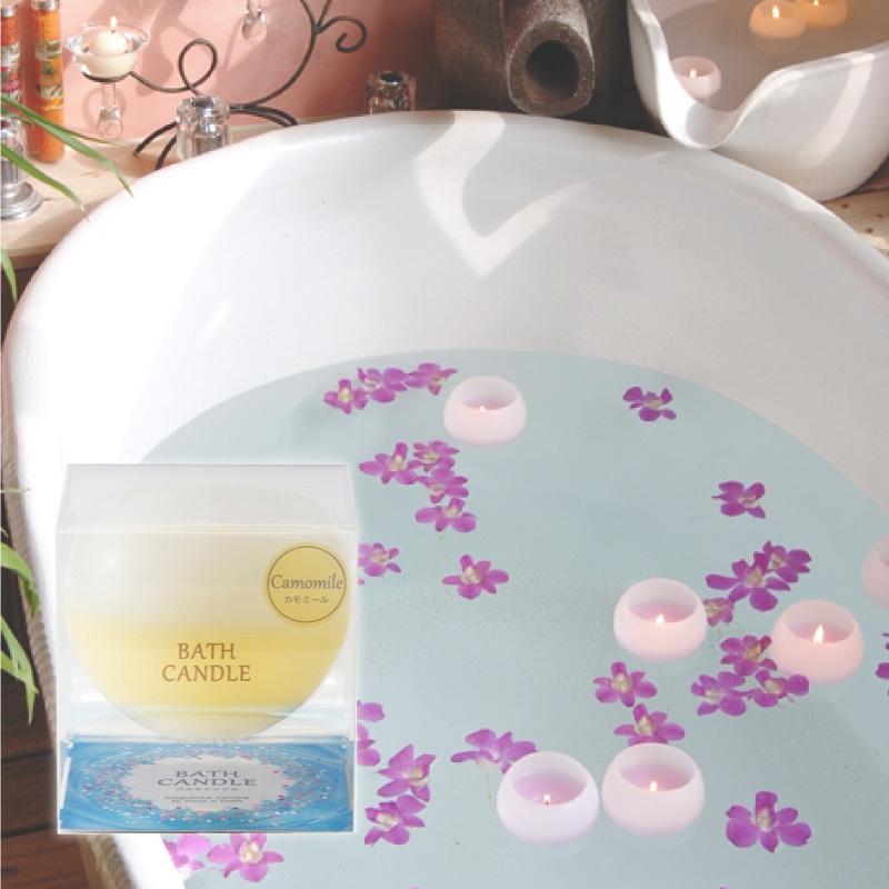 雑誌で紹介された ぷかぷかバスキャンドル カモミール Bath Candle アロマキャンドル お風呂 癒し リゾート フロートキャンドル 夏 ギフト