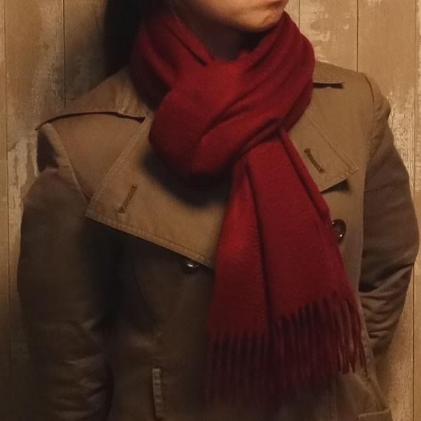 人気ブランドの カシミヤ マフラー 無地 エンジ レディース メンズ ストール 父の日 プレゼント Etunti Fi