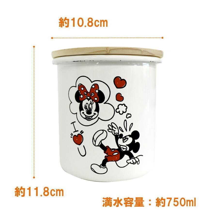 MICKEY MOUSE（ミッキーマウス） キャニスター ホーロー 木蓋 ミッキー