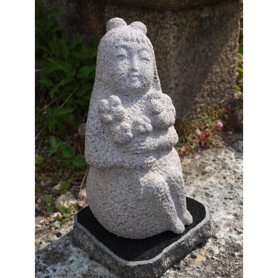童（花をもつ少女）　H24cm　台石付き　手作り石像　御影石　置物　石彫｜sugitasekizai｜09