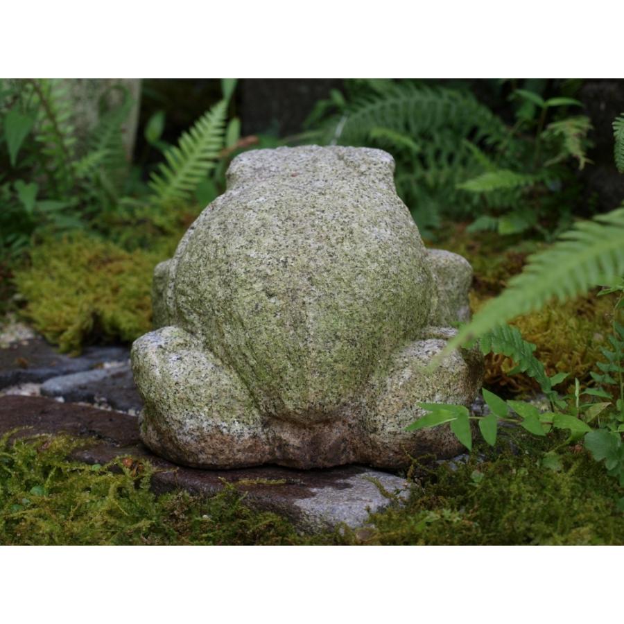 かわいい石の蛙 24cm 手彫り 国産みかげ石製｜縁起物 庭 ガーデン