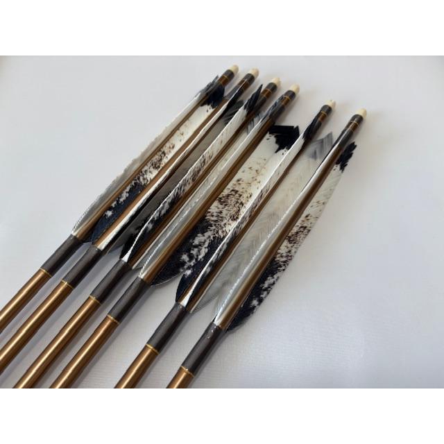 ターキー粕尾 ジュラルミン矢6本セット 2015 濃グレー色糸 ブロンズ