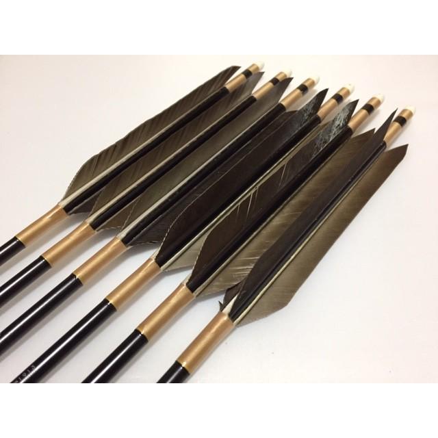 黒鷲 訳あり ジュラルミン矢6本セット 1913 おうどいろ糸 黒シャフト