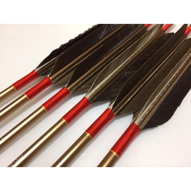 黒鷲 訳あり ジュラルミン矢6本セット 1913 赤糸 ブロンズシャフト 