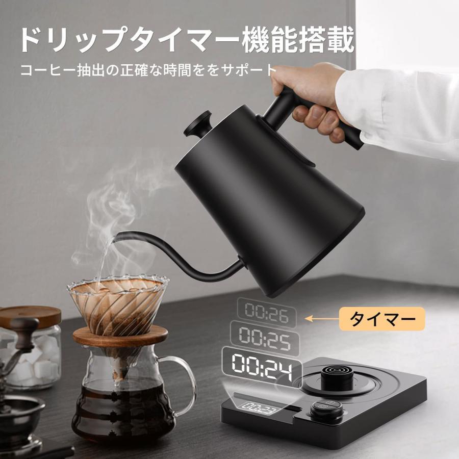 電気ケトル 温度調節 1.0L コーヒーケトル 電気 1200W 急速沸騰 細口 