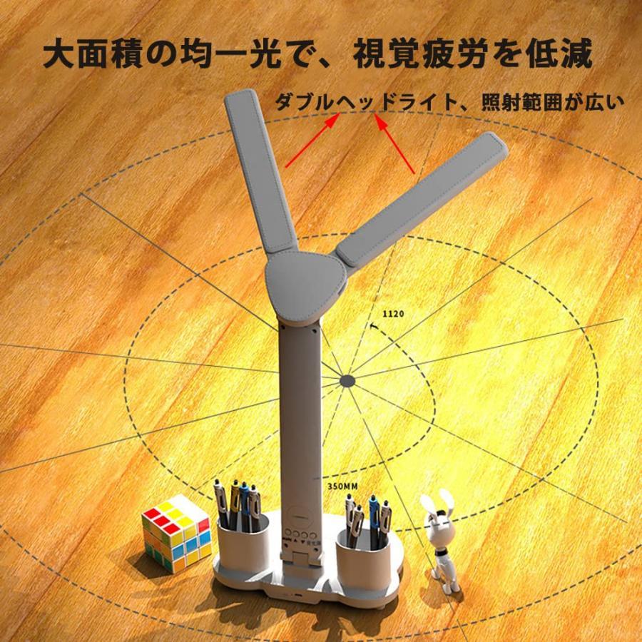 デスクライト ダブルランプヘッド led 目に優しい 調色3段階 調光無