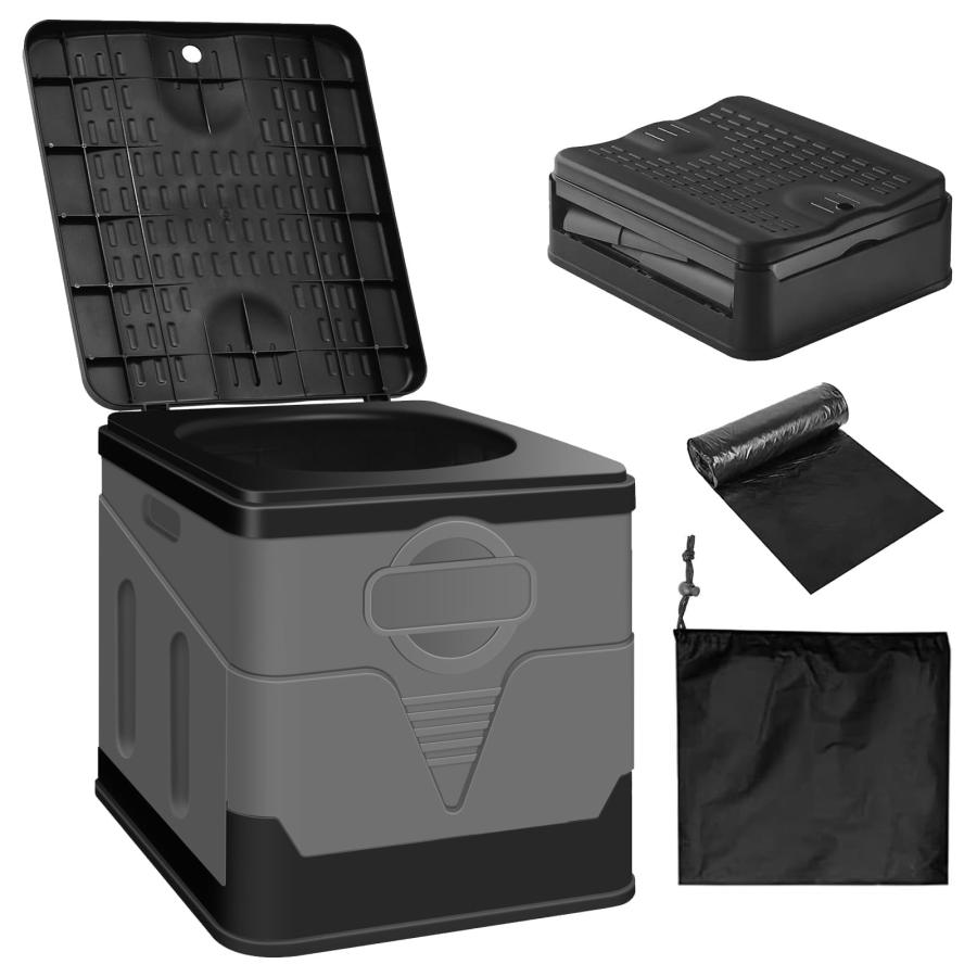 簡易トイレ 折りたたみ 処理袋12枚付 凝固剤12個付 非常トイレ 仮設