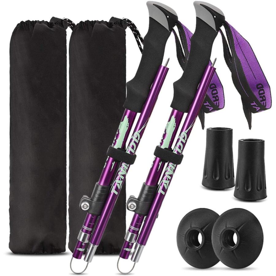 トレッキングポール 登山ストック 三段式伸縮シャフト 折りたたみ式 2