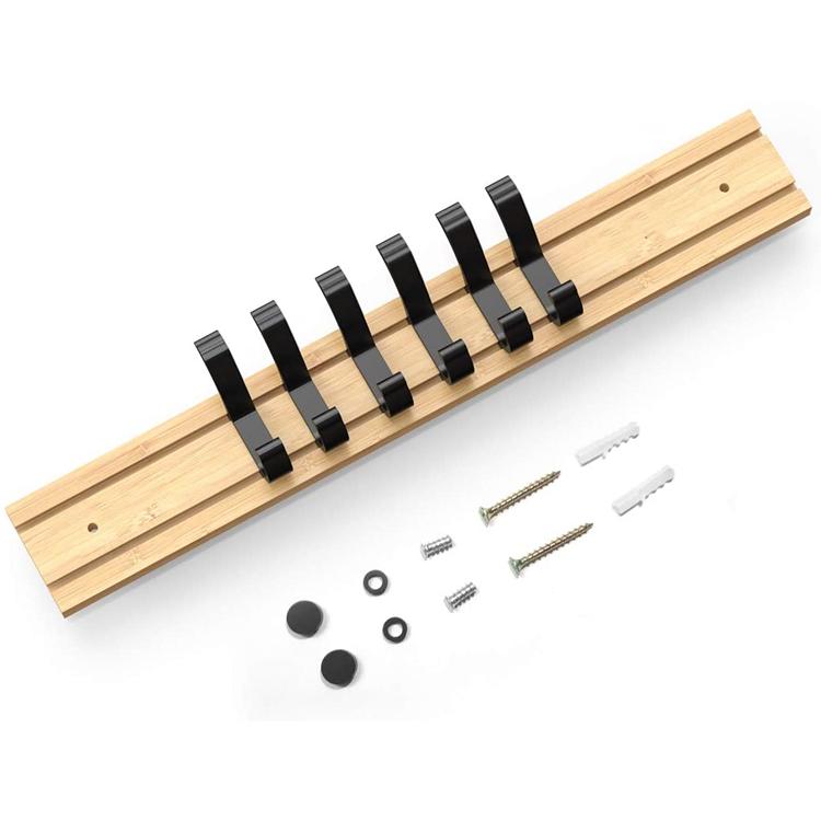 ウォールハンガー 壁取り付け式コートラック 6連フック 可動式 壁掛け