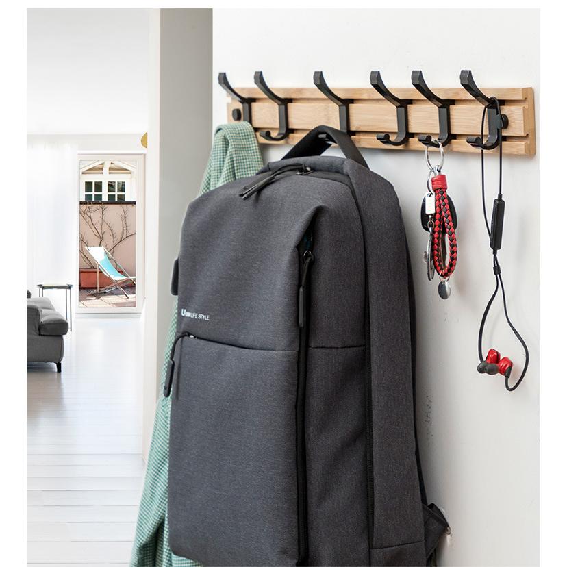 ウォールハンガー 壁取り付け式コートラック 6連フック 可動式 壁掛け