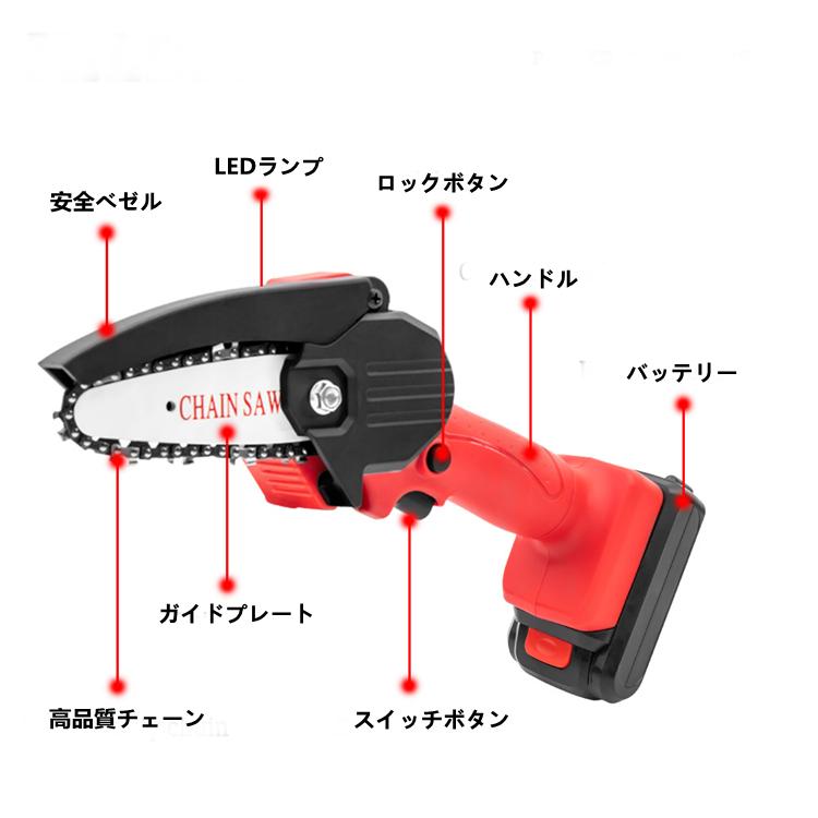 充電式チェーンソー 電動チェーンソー ミニチェンソー 21V 片手 充電式チェーンソー 電動チェーンソー ミニチェンソー 21V 小型