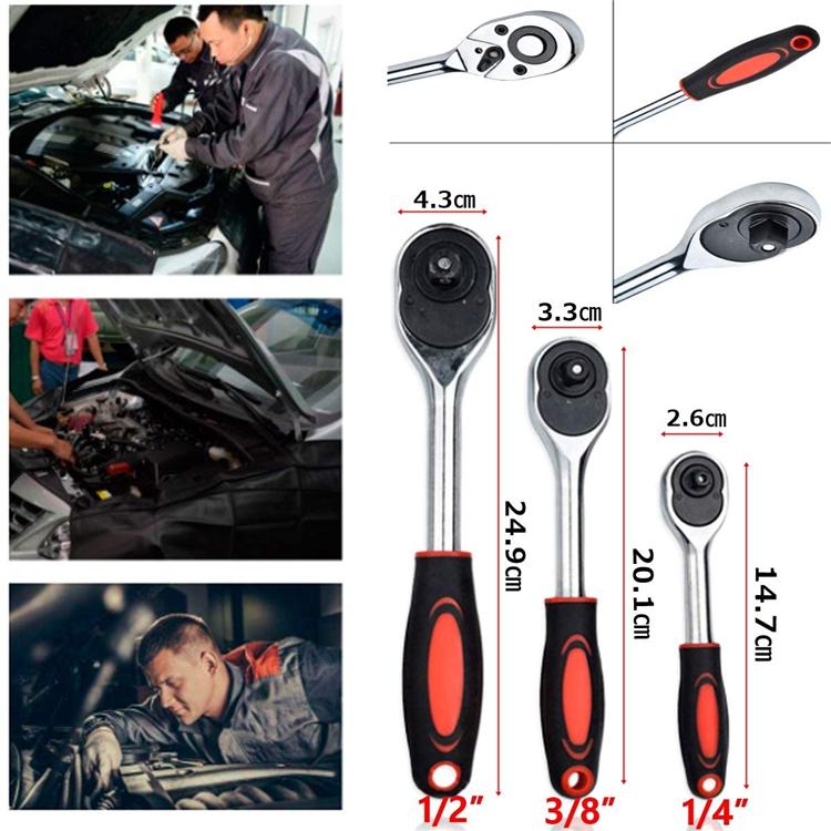 ラチェットレンチ ソケットレンチセット ラチェットハンドル 六角ソケット 10PC 車両整備