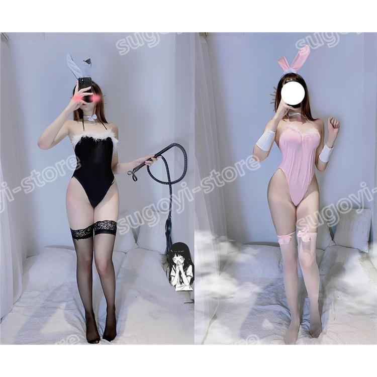4点セット）バニーガール服 4点セット ハイレグ レオタード エロ