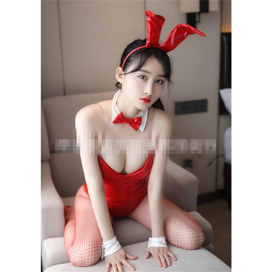 セクシー光沢エナメルバニーガールコスプレ衣装レオタードボディスーツハロウィン大人 セクシーエナメルバニーガールコスプレ衣装レオタードボディ