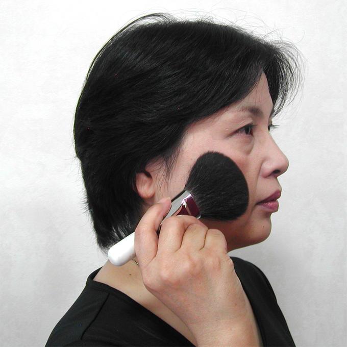 竹宝堂 熊野筆 メイクブラシ ジャンボフェイスブラシ 灰リス No.1=P25-1