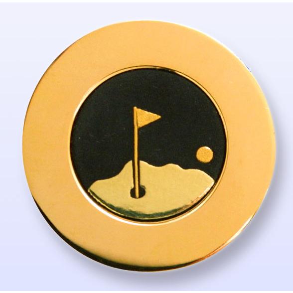 ゴルフマーカー グリーン G-01 クリップ付き ピンフラッグ 肥後象嵌