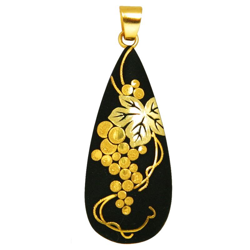 伝統工芸品肥後象嵌ネックレス 金細工 ペンダント 葡萄 P-26 ネックレス 肥後象嵌 肥後象眼 純金細工