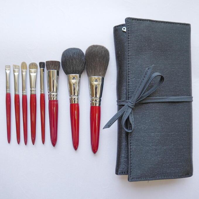 竹宝堂 熊野筆 最高級 メイクブラシセット 8本 Regular-8set-A