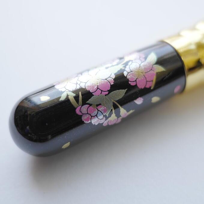 竹宝堂 熊野筆 メイクブラシ フェイスブラシ 牡丹桜 灰リス 蒔絵11 GP