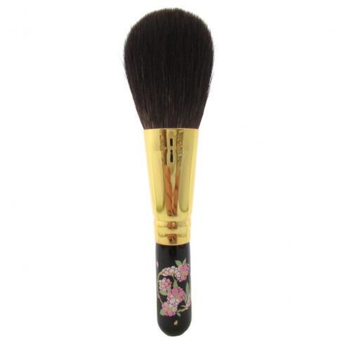CHIKUHODO フェイスブラシ 蒔絵桜柄 竹宝堂 熊野筆 メイクブラシ フェイスブラシ 牡丹桜 灰リス 蒔絵11 GP