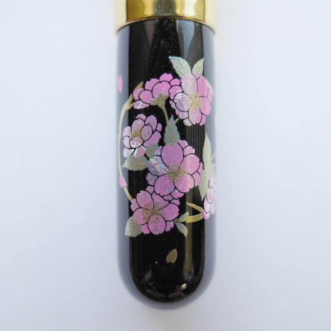 竹宝堂 熊野筆 メイクブラシ フェイスブラシ 牡丹桜 灰リス 蒔絵11 GP