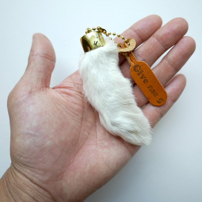 キーホルダー ラッキーラビットフット ホワイト Lucky Rabbit Foot