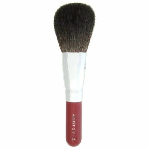 竹宝堂 熊野筆 メイクブラシ フェイスブラシ 灰リス RE20-2 丸平型 お