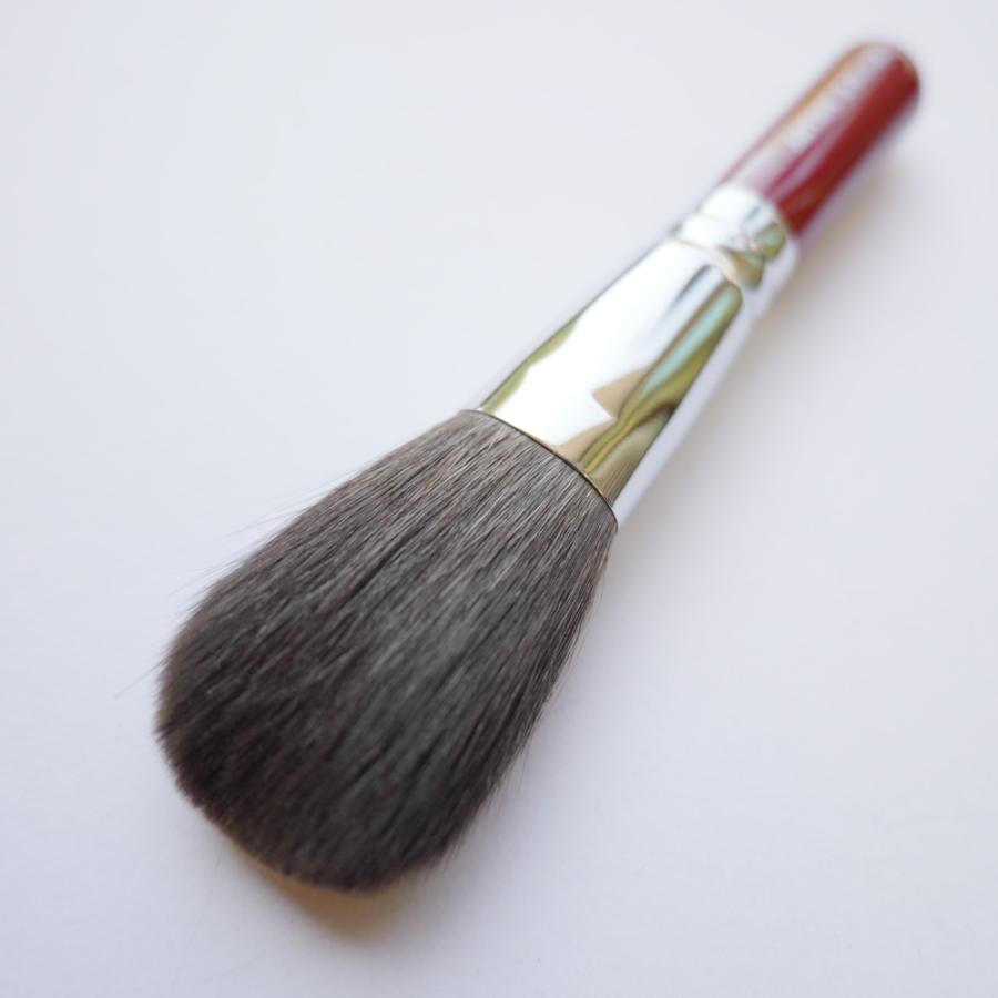 竹宝堂 熊野筆 メイクブラシ フェイスブラシ 灰リス RE20-2 丸平型 お