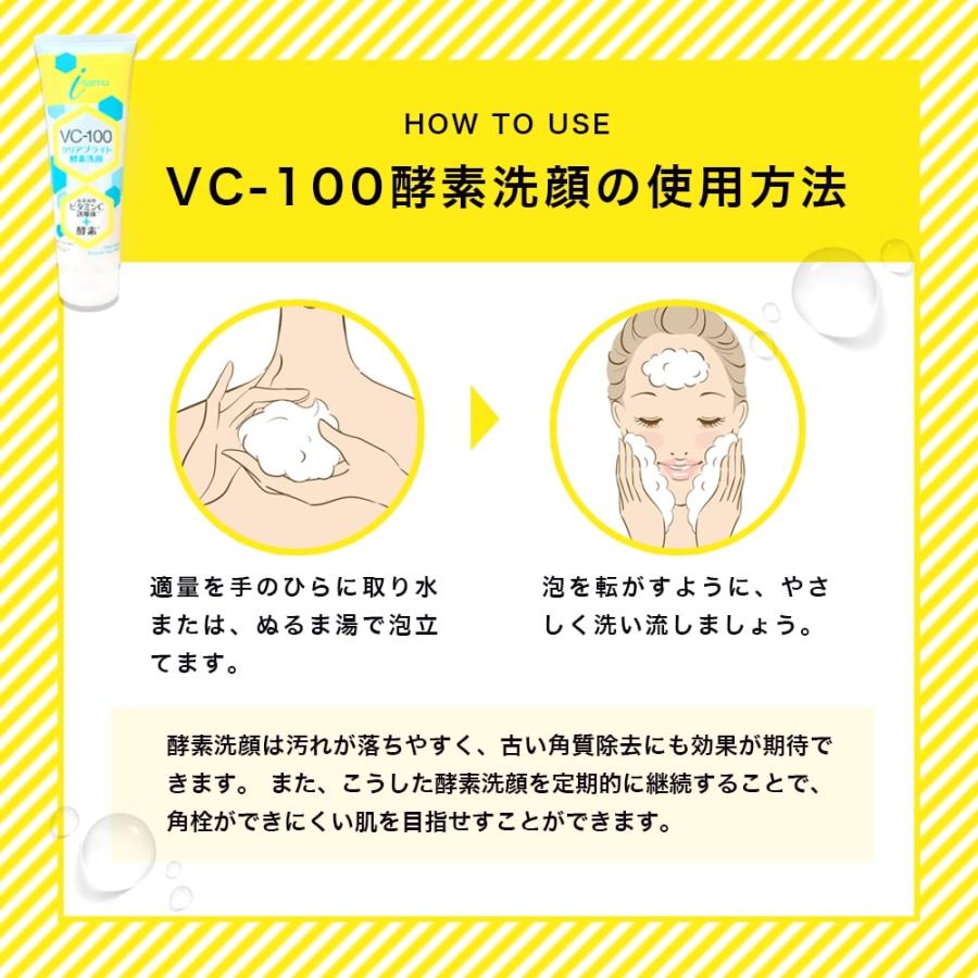 ２本セット i-samu VC-100 クリアブライト 酵素 洗顔　ビタミンC 毛穴すっきり 高浸透｜suhada｜07