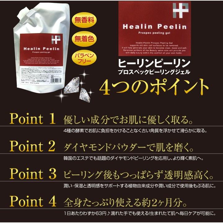 ピーリングジェル 380ml 3本セット ヒーリンピーリン 角質取り ピーリング 角質除去 角質ケア 全身 宅配便専用 送料無料｜suhada｜04