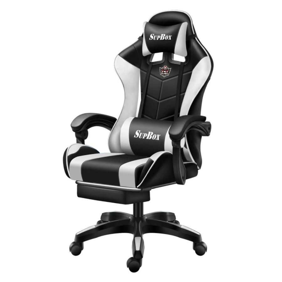 ゲーミング pc チェア リクライニング 蒸れない オットマン (BLUE