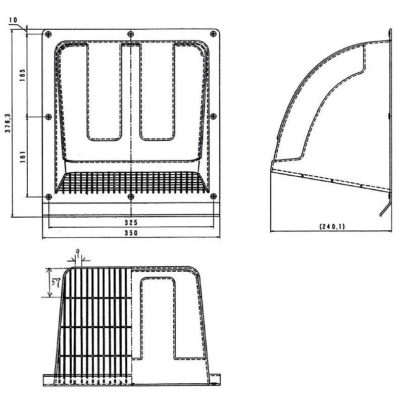 換気扇 ウェザーカバー フード 格子タイプ 樹脂製 プラスチック Pc製 取替 汎用 K 25fx 25cm換気扇用 本体外寸 約350mm F 水道快適でいこ屋 ヤフー店 通販 Yahoo ショッピング