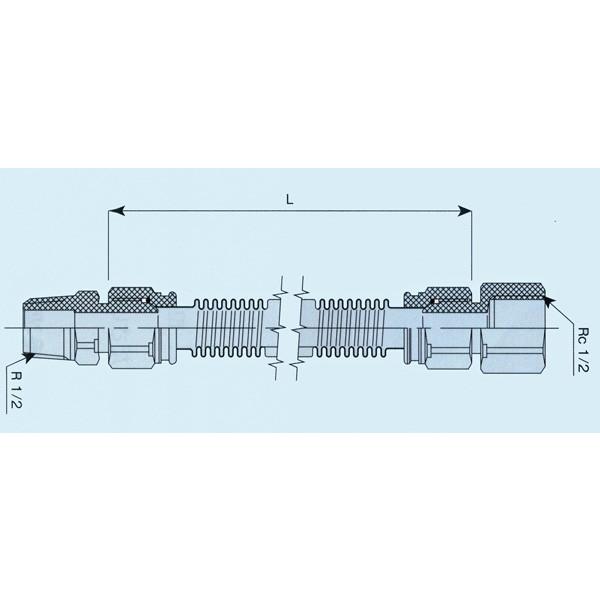 プロパン用 LPG ガス用 金属フレキシブルホース 可とう管 ガス機器 湯沸かし器 接続 1/2B  15Ax400mm｜suido-158yh｜02