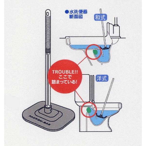 -13時迄は当日発送 日祝除く- トイレ 詰まり 便器 つまり 解消 専用通水用具 アムテック パッコンバー  業務用 プロ 向け ラバーカップ ケース付｜suido-158yh｜03