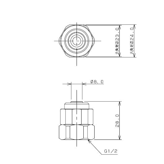 メール便対応,カクダイ,070-901,浄水器用ホースニップル（G1/2メスネジ