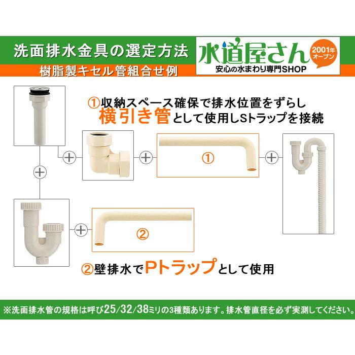 カクダイ,つば無しキセル管,樹脂U字管4355専用(呼び32ミリ,長さ500ミリ